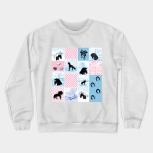 Horse Lovers Patchwork Pattern Crewneck Sweatshirt